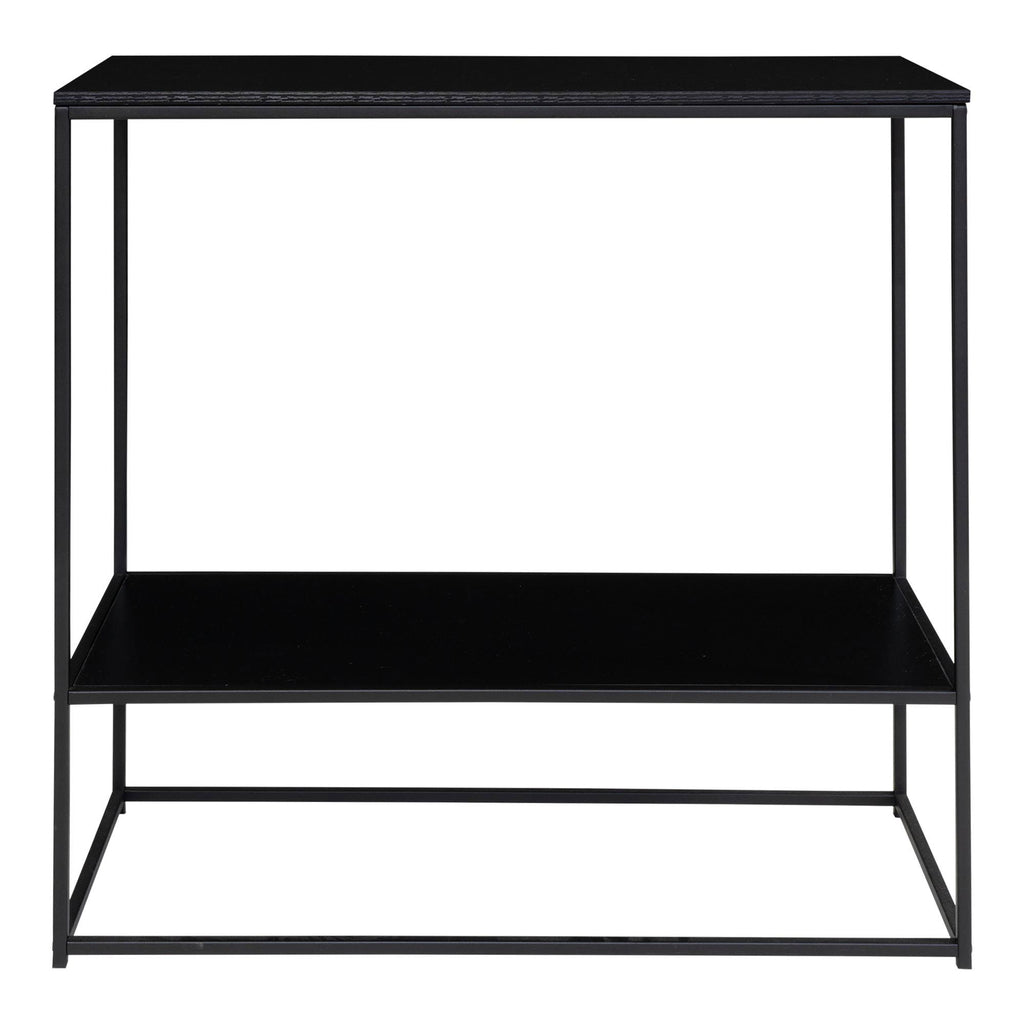 Vita Console Table - Console table with black frame and two black shelves 80x36x80 cm